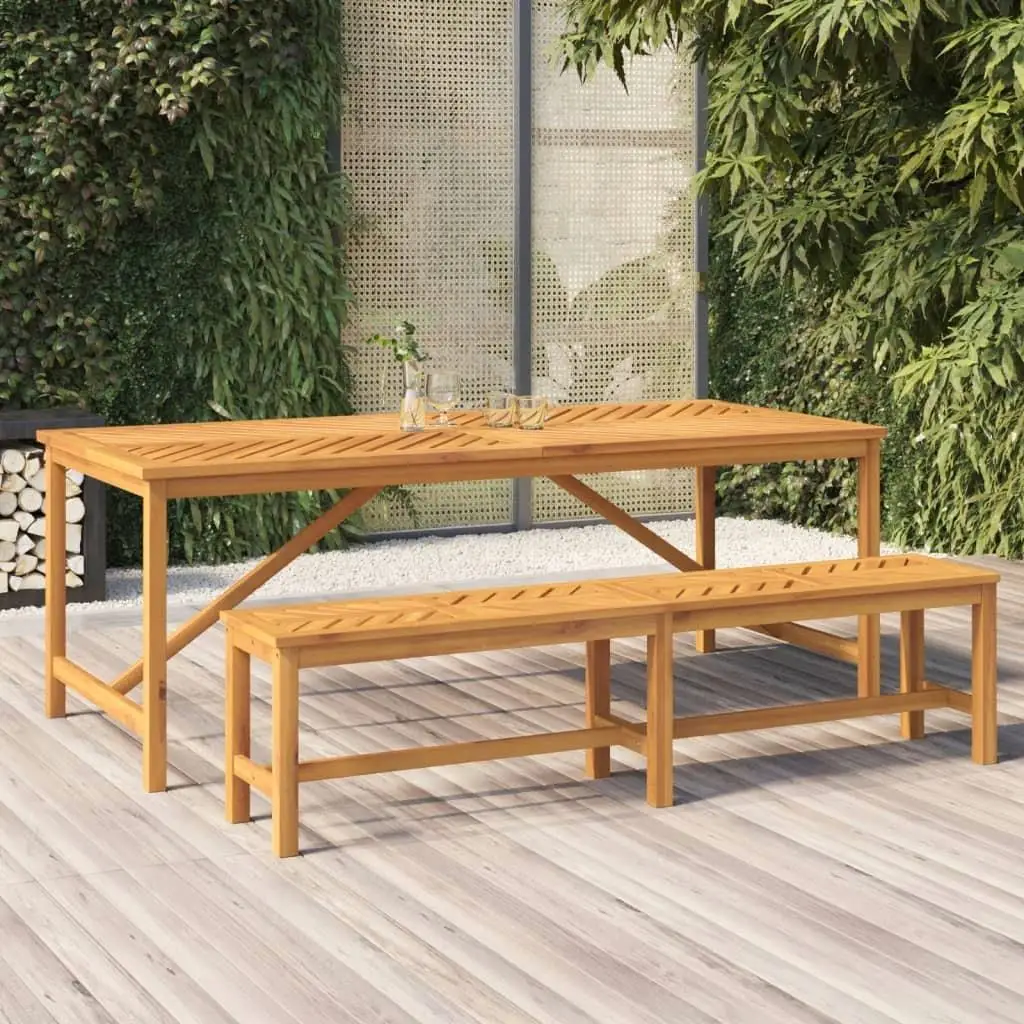 78.7'' Solid Acacia Wood Patio Dining Table - Stylish Outdoor Furniture for Garden & Deck