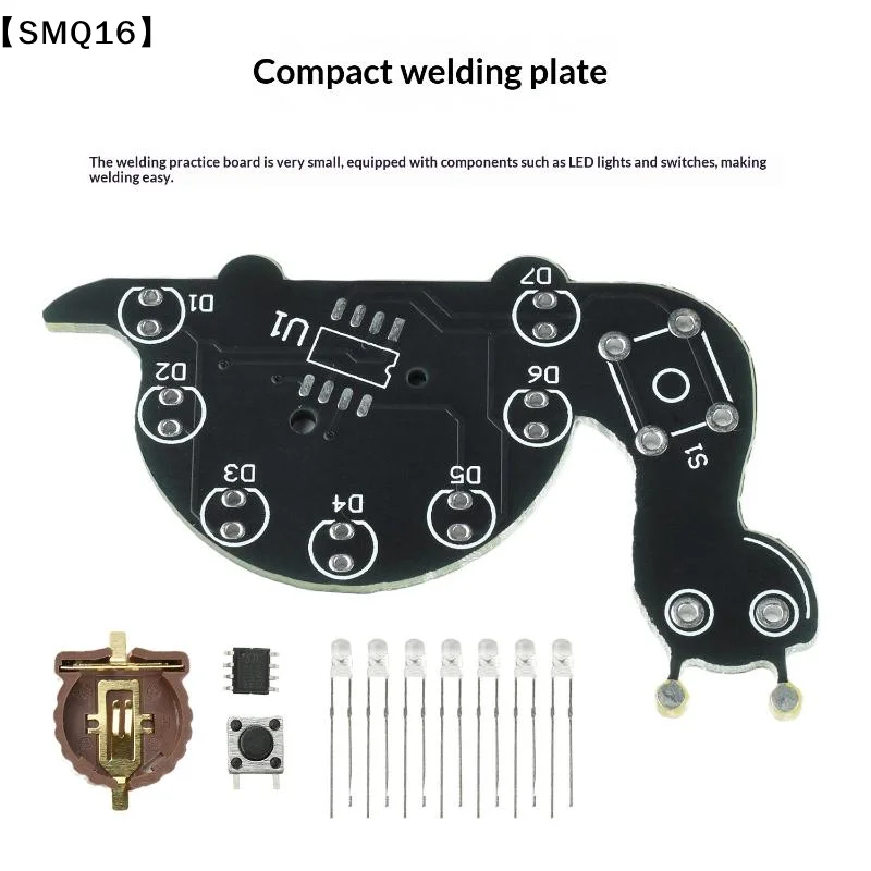 Snail-Shaped LED Flowing Light Soldering Practice Board DIY Soldering Learning Kit Fun DIY Electronic Soldering Components【SMQ】