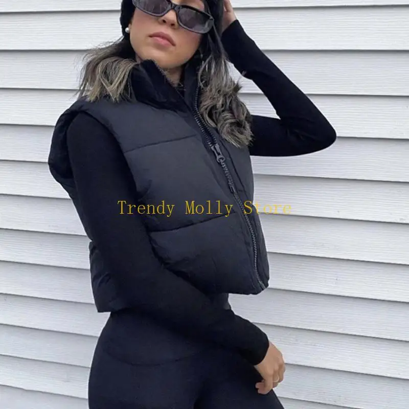 Giubbotto per palla da n5kb Donne inverno giubbotto per palla calda senza maniche da esterno senza maniche carente con cerniera