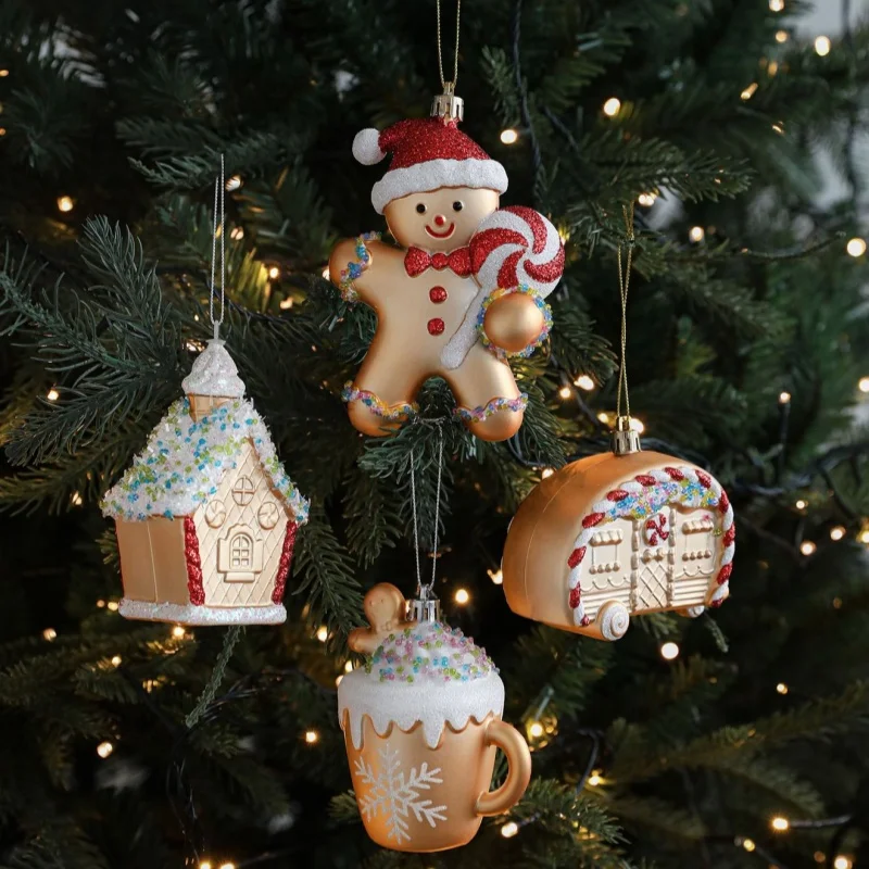 

Новое рождественское украшение, кулон, золотой матовый розовый пластиковый декор для рождественской елки, кулон, праздничная вечеринка, атмосфера, подвесные принадлежности