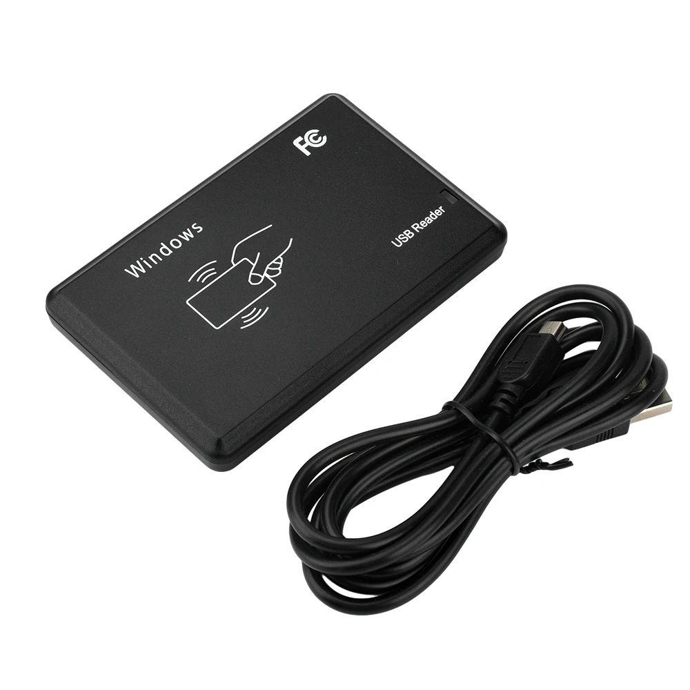 125KHz USB RFID ID Card Reader Plug and Play No Driver TK4100 EM4100 Low Frequency Chip Induction Reader Portable Smart Card Scanner with Cable for Access Control Attendance System