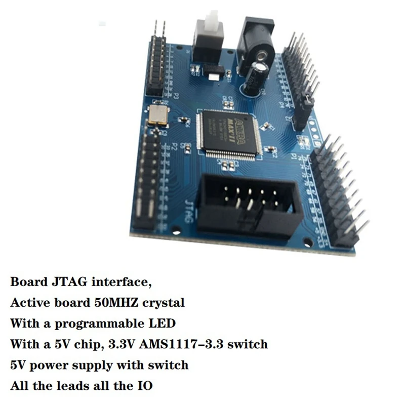 EPM240T100 CPLD Development Board Altera MAX II System Board Learning Board 5V On-Board 50Mhz Active Crystal Oscillator