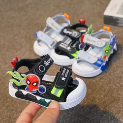 Disney Breathable Sport Sandals Summer Cartoon Spiderman Sandals for Boys Casual Beach Shoe Cute Soft Sole Kids Shoes