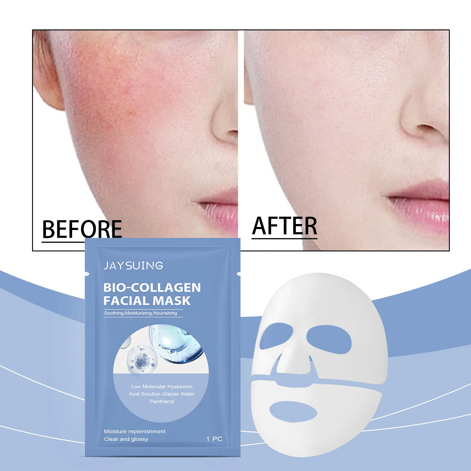 

Jaysuing Collagen Soothing Mask Hydrating and Moisturizing Enhancing Improving Skin Elasticity Facial Whitening and Rejuvenation