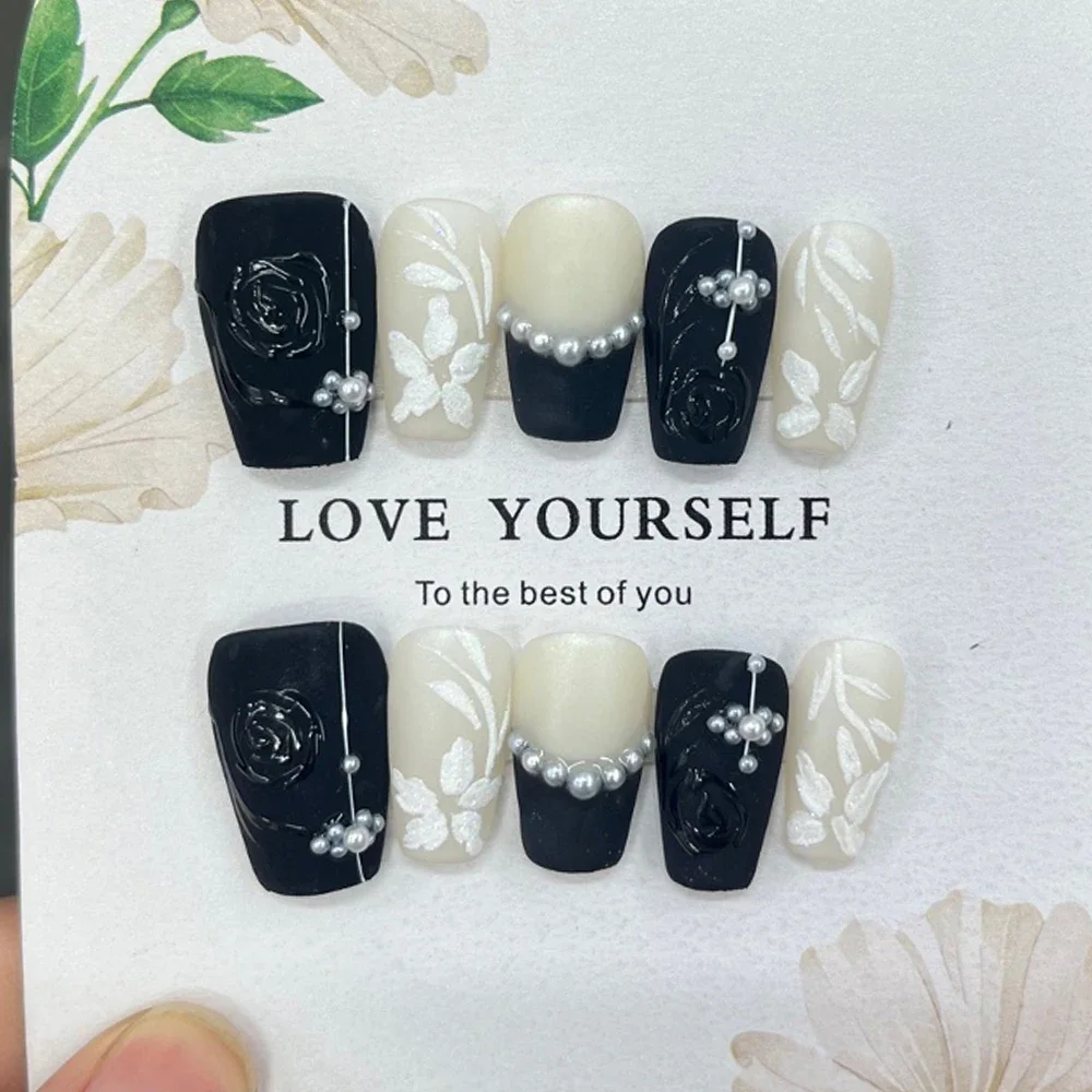 다채로운 짧은 사각형 라운드 그라디언트 재사용 가능한 전체 커버 네일 하이 엔드 꽃 고양이 눈 가짜 손톱에 다이아몬드 인공 프레스