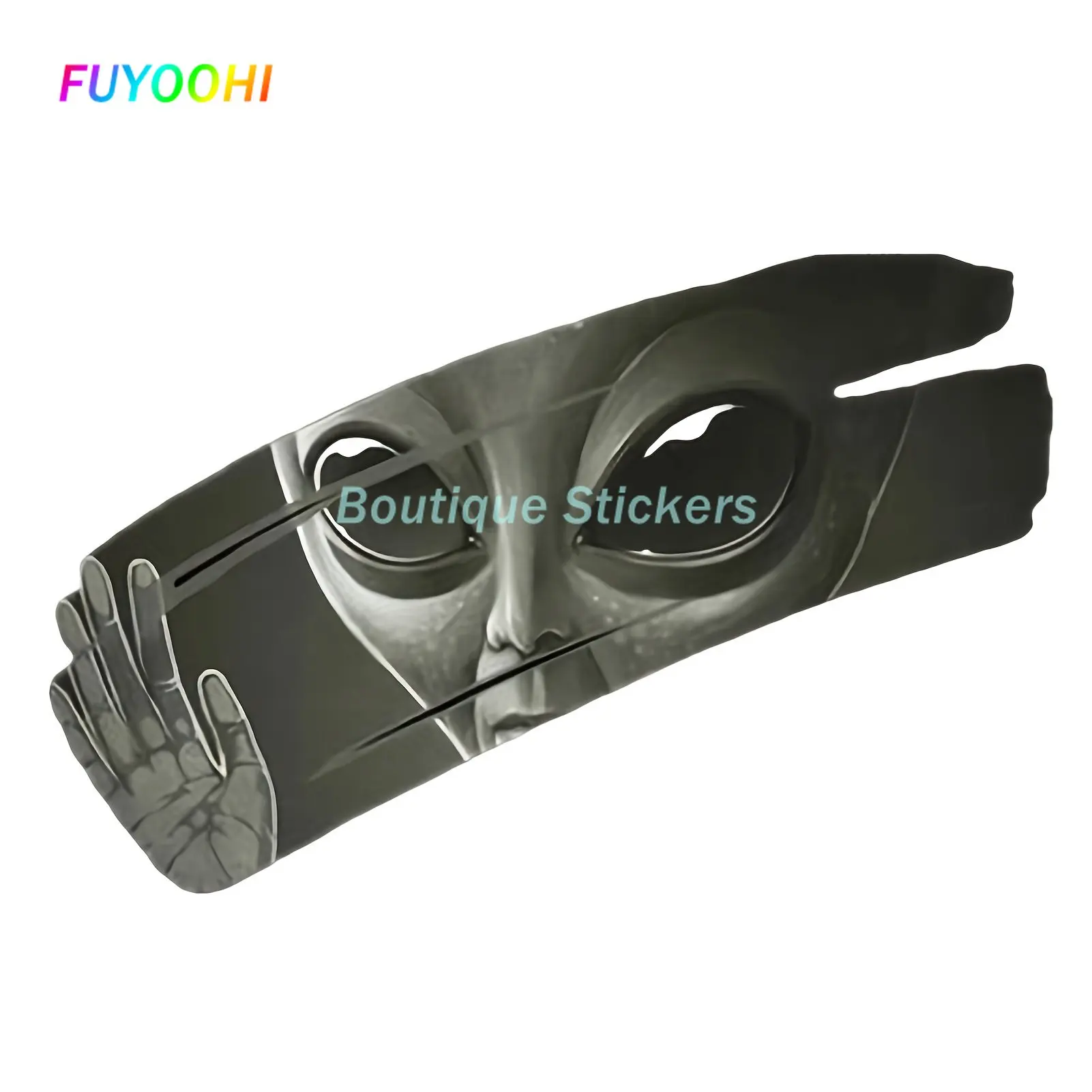 FUYOOHI 3D Alien Car Sticker, Cracked Car Decal Waterproof Easy Install PVC Vinyl Sticker for Home Party Car Decoration Decals