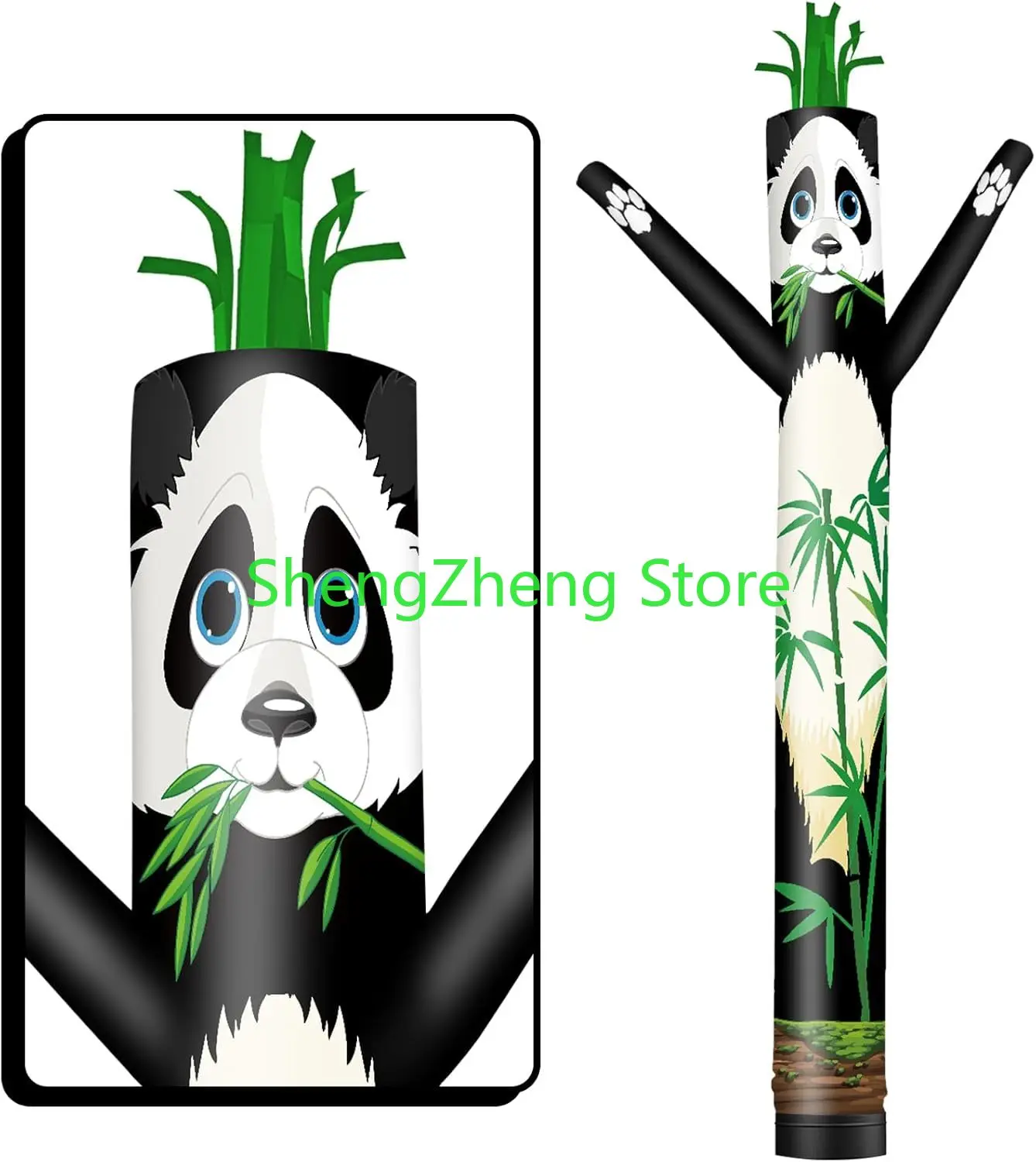 1Pcs 20FT Tall Panda Inflatable Tube Man Wacky Wavy Dancing Guy for Outdoor Decoration Advertising (Blower Not Included)