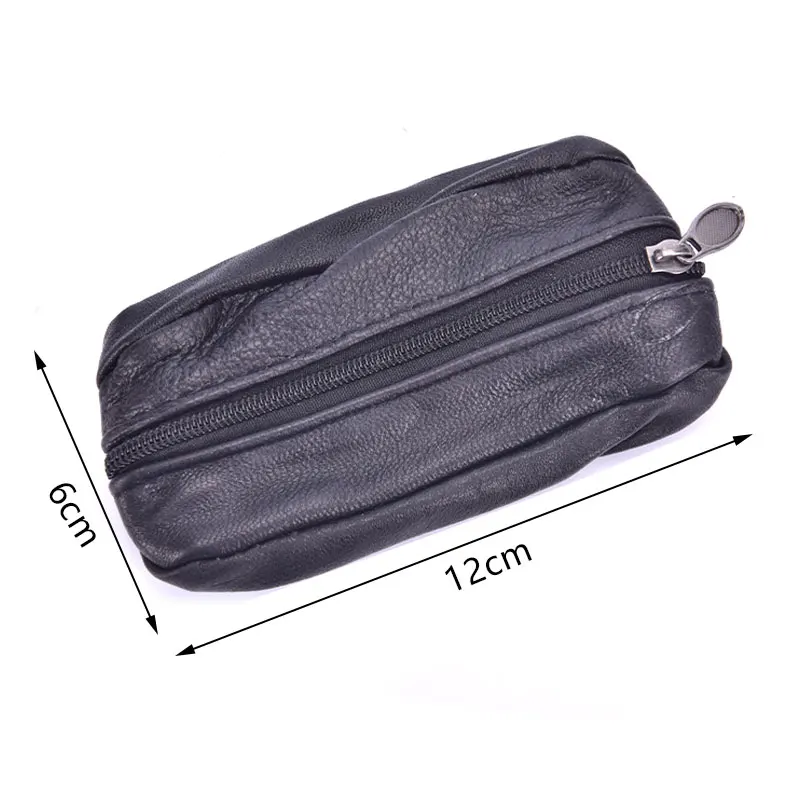 Men Key Case Leather Wallets Coin Purse Soft Zipper Bag Keychain Cover For Money Pocket Thin Wallets Ring Pouch Card Purse