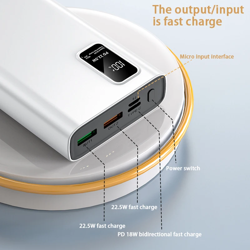 20000 mAh Große Kapazität Power Bank USB C 22,5 W Externe Ersatz Batterie Tragbare Schnelle Ladegerät Für iPhone Samsung Xiaomi