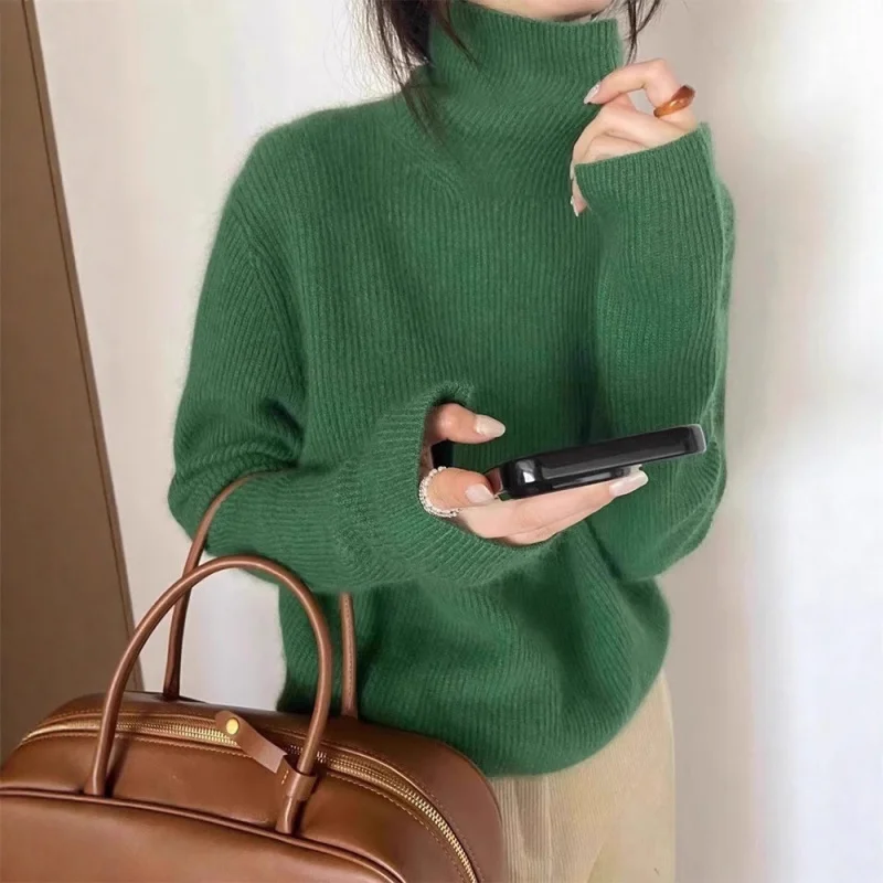 

Korean Style High Neck Pullover Sweater Women, Thickened And Warm, Versatile Knitted Top, Soft And Cozy, New Autumn And Wint