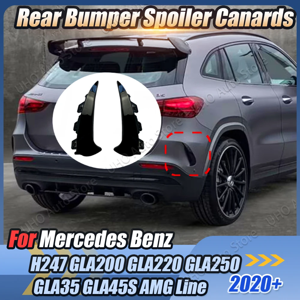 Rear Side Air Vent Canard Cover Bumper Diffuser Splitter Body Kits For Mercedes Benz GLA H247 GLA200 GLA260 GLA45 AMG 2020-2023