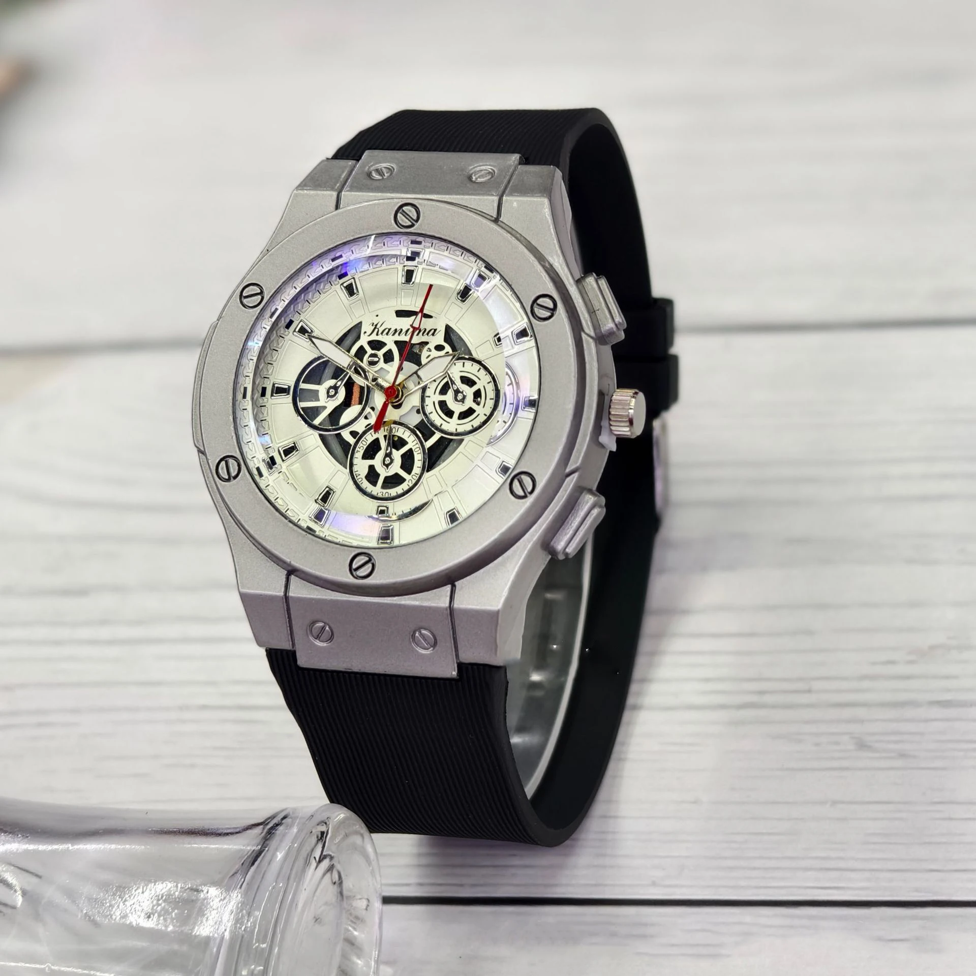 Men Stainless Steel Silicone Strap Watch Fashion Business Casual Watches Cheap Gift
