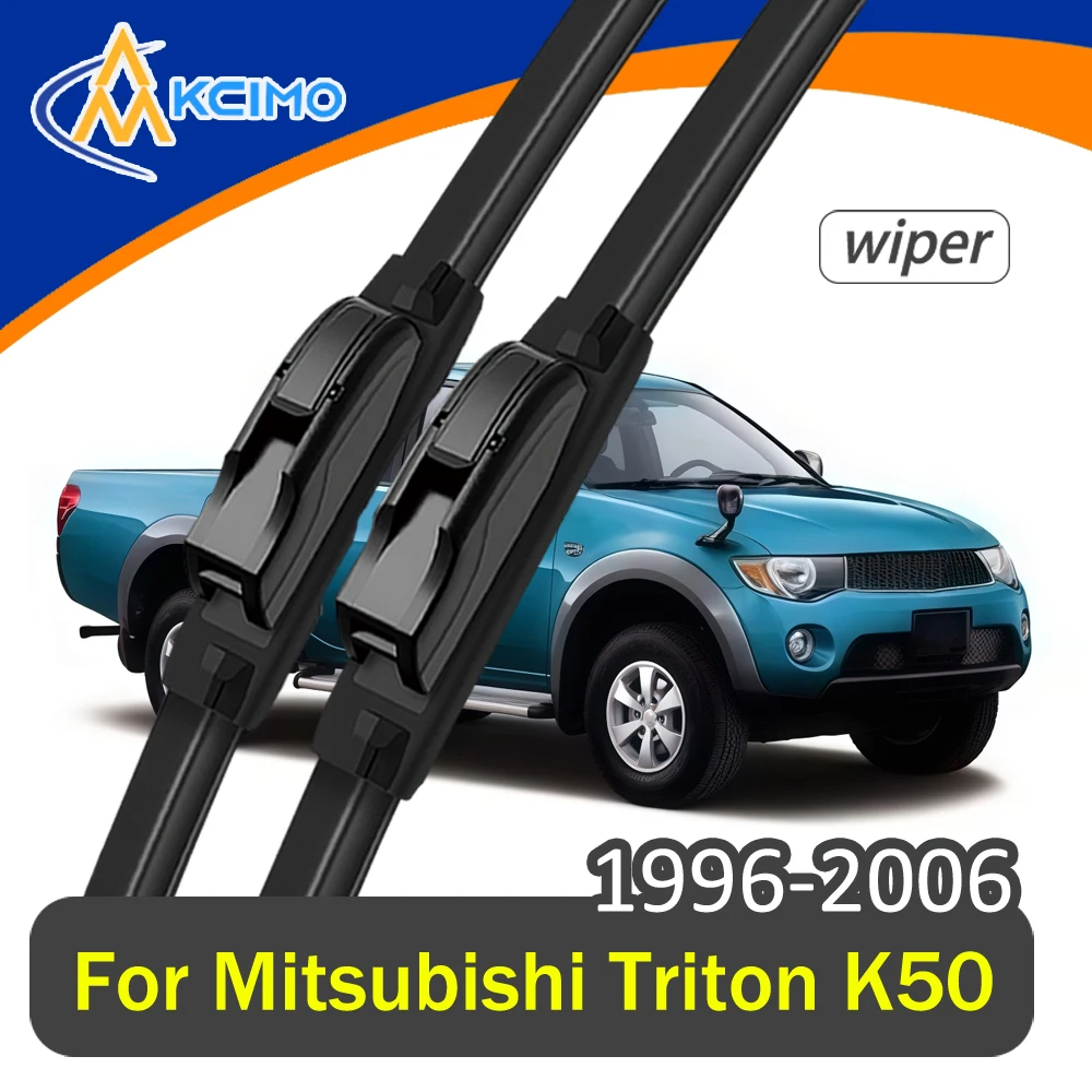 

Front Windshield Wiper Blades Pair For Mitsubishi Triton K50/K60/K70 1996-2006 All-Season Rubber Quiet Streak-Free Easy Hook