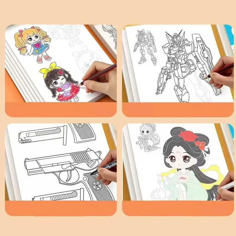 Girl Boy Novice Line Draft Tracing Book Coloring Books Drawing Zero Basic Practice Comics Hand Drawn Art Supplies Office School
