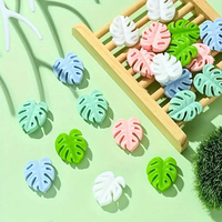 10/20/30PCS colored silicone leaf beads, used for DIY handicrafts, jewelry making, pen necklaces, bracelets, women's earrings