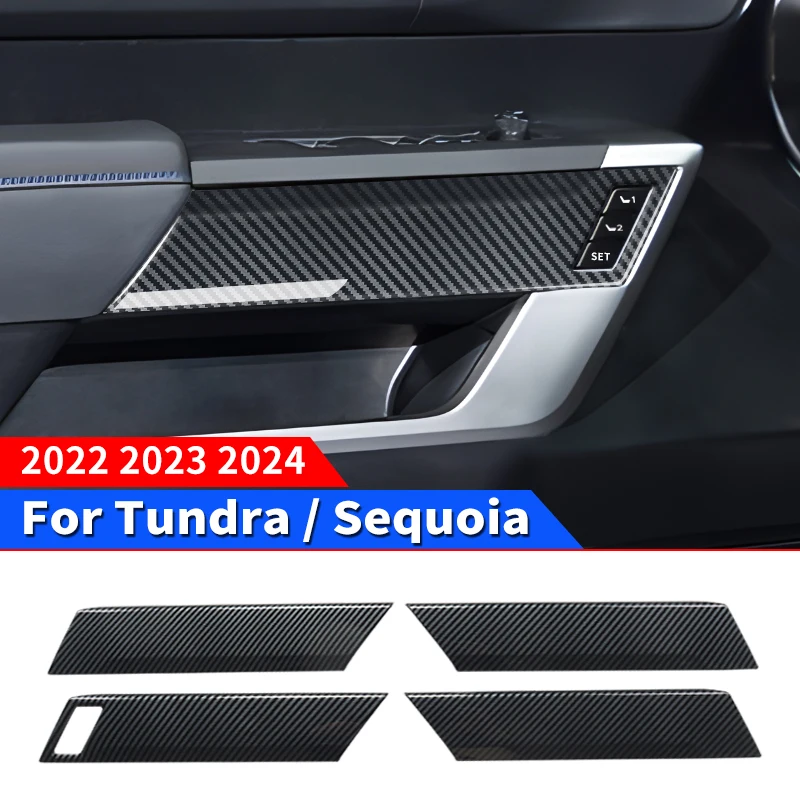 

For 2022-2024 Toyota Tundra Sequoia interior door decorative strip modification carbon fiber pattern upgraded accessories 2023