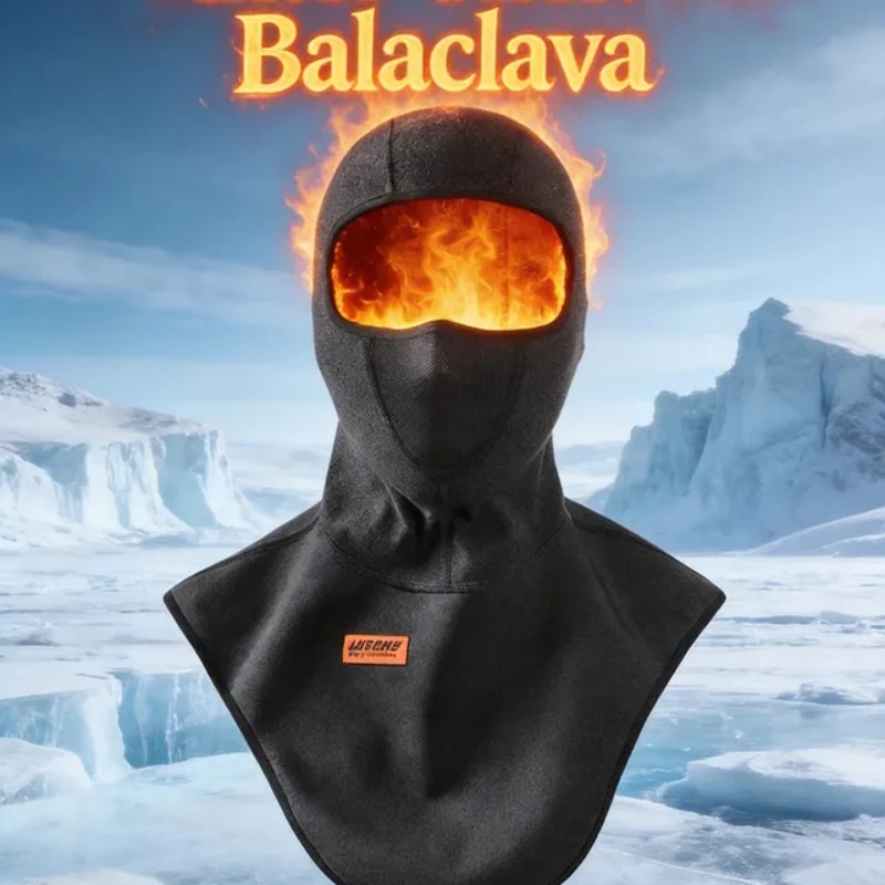 Winter Thermal Balaclava Windproof Ski Mask for Motorcycle Riding Extended Neck Cover Cold Weather Face Mask 1PC