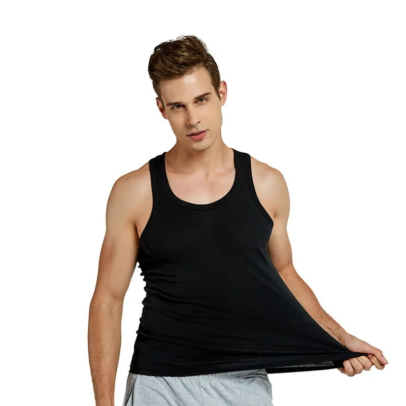 Vendita calda 100% cotone Mens canotta senza maniche Solid Muscle Vest Undershirts o-neck gymabbigliamento Tees Whorl Tops