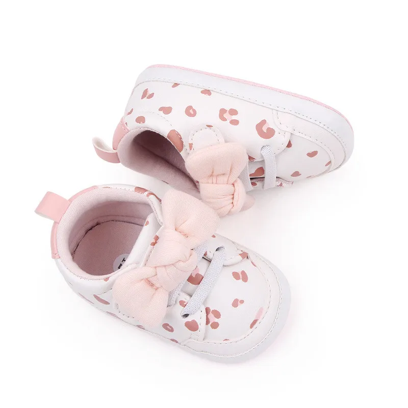 New Baby Shoes Cute Bowknot Infant PU First Walkers Soft Sole Anti-slip Toddlers Boys Girls Casual Shoes Sneakers