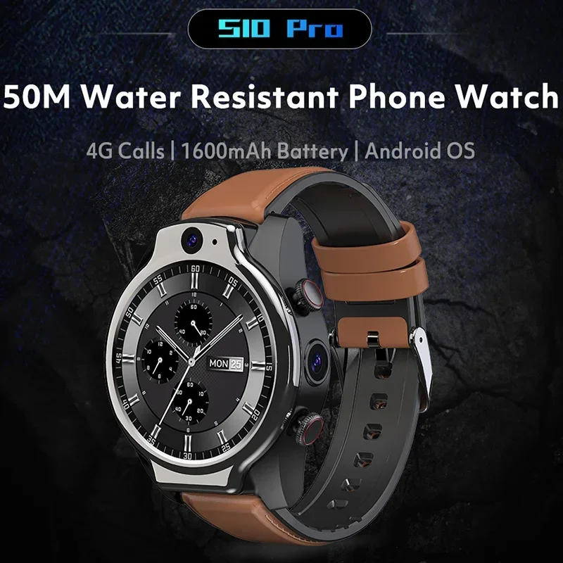 2023 New 4G LTE S10 1600mAh  5ATM Waterproof Smart Watch Swimming Snorkeling Android  SIM 13MP Camera GPS 32G Smartwatch