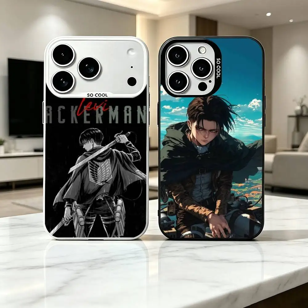 Attack-K on Titan Levi Phone Case For iPhone18 17,16,15,14,13,12,11 Plus,Pro Max,XS,Colorful Silver Black Cover