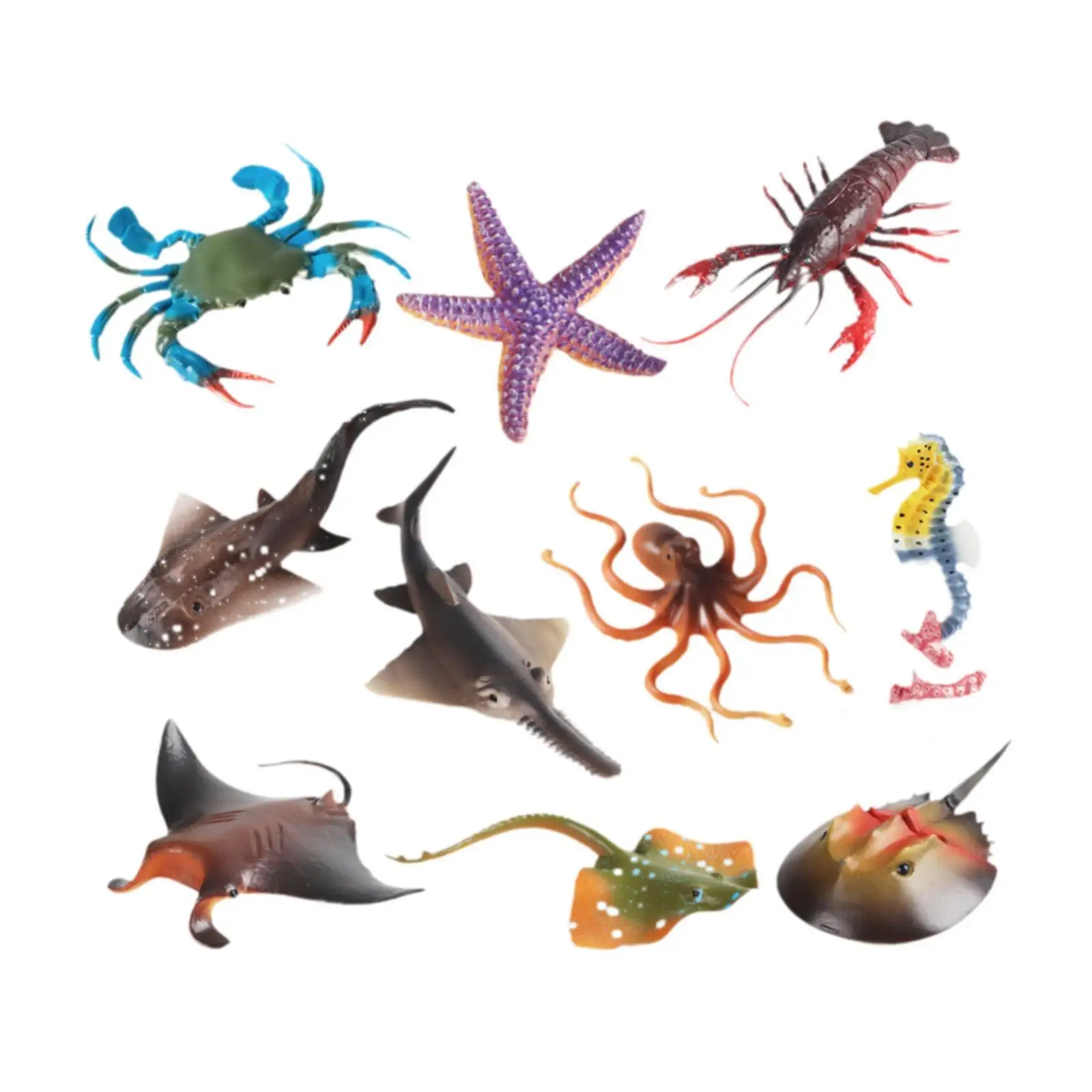 Faux Animaux de la Mer pour Enfant, Ensemble de Jeu, Figurines de Simulation, 10 Pièces