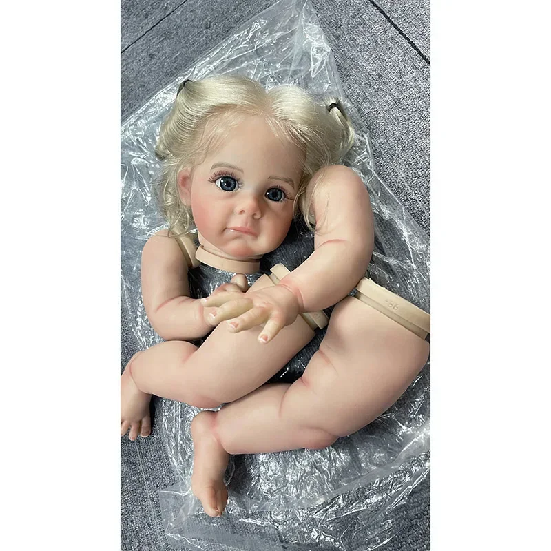 21Inch Reborn Kit Maggi with Rooted Hair Lifelike Hand-details Painting with Visible Venis Kit Bebé Reborn Niña