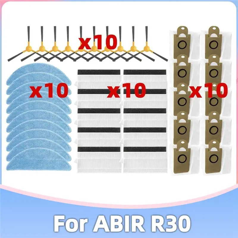 a21q-for-abir-r30-robot-vacuum-cleaner-replacement-parts-accessories-side-brush-hepa-filter-mop-cloth-dust-bags