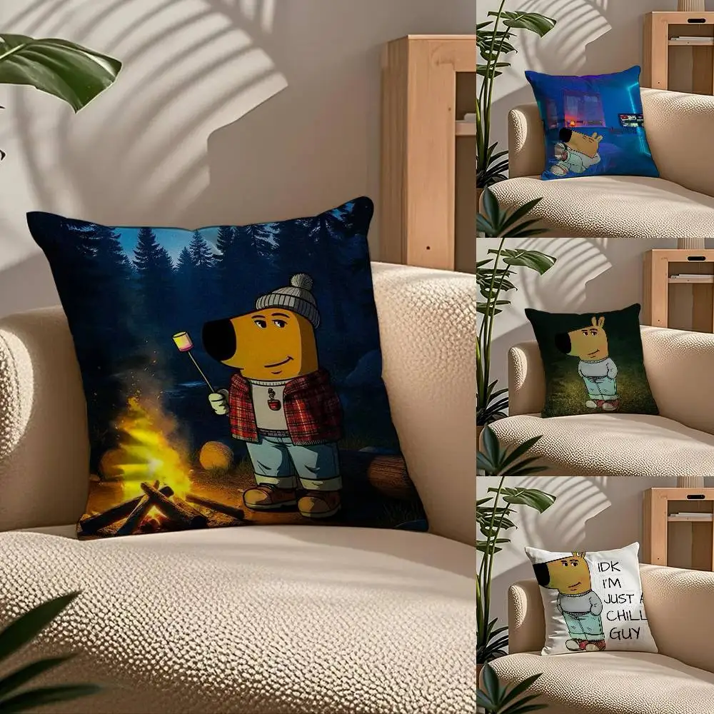 

C-C-Chill G-Guy Anime Pillow Case Comfort Sofa Bed Silky Elegant Invisible Zipper Custom Decorative Cushion Cover