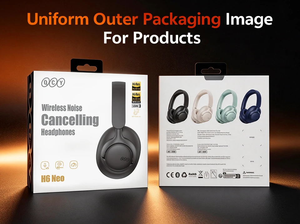 QCY H6Neo Kabellose Kopfhörer 52dB Adaptive Hybrid ANC Bass-Boost-Headsets Hi-Res LDAC Bluetooth 6.0 Spatial Audio Kopfhörer 96H – Detail 2