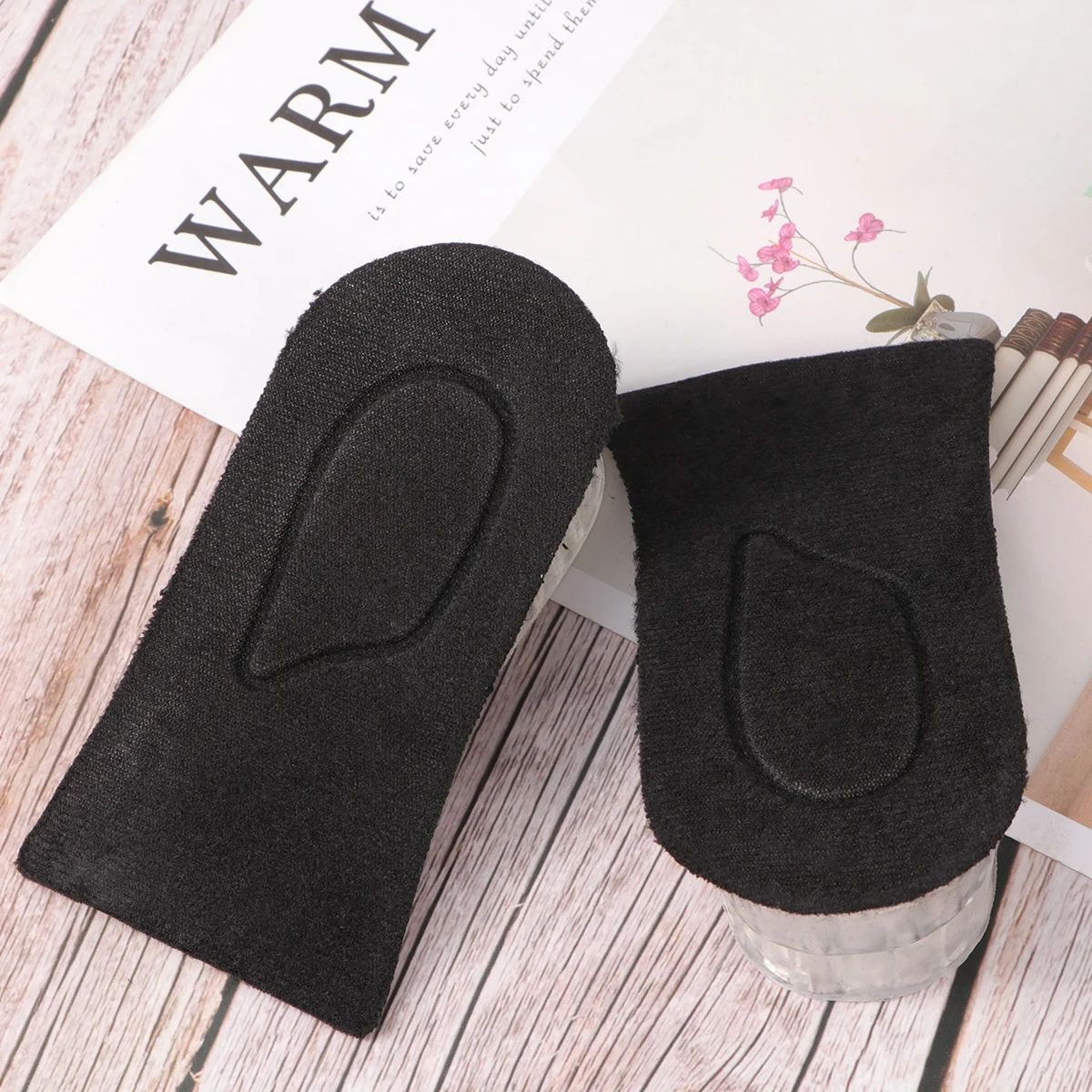 

Silicone Shoe Lift Insole Height Increase Insert Black Comfortable Exercise Relaxation Shoe Foot Care Increase Height