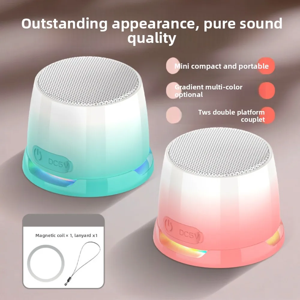 

Bluetooth 5.3 Magnetic Mini Speaker Deep Bass HD Sound RGB Light Speaker Anti Lost Compact Design Portable Sound Box Phone Stand