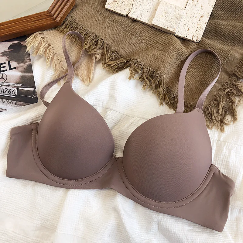 Nahtlose Unterwäsche für Frauen plus Größe BH sexy tief v Push-up Büstenhalter solide drahtlose bequeme 85 90 c d e Tasse Dessous – Detail 22