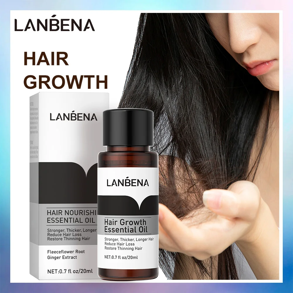 LANBENA Hair Growth Essence Products Hair Fast Powerful Essential Oil Liquid Treatment Preventing Hair Loss Hair Serum Care 20ml