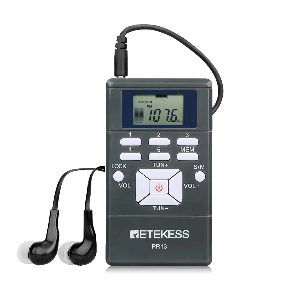 RETEKESS PR13 Mini Radio FM Tragbare Radios auf Batterien Uhr Taschenradio Empfänger DSP Stereo Für Wanderung Jog Tour Guide Training – Detail 10