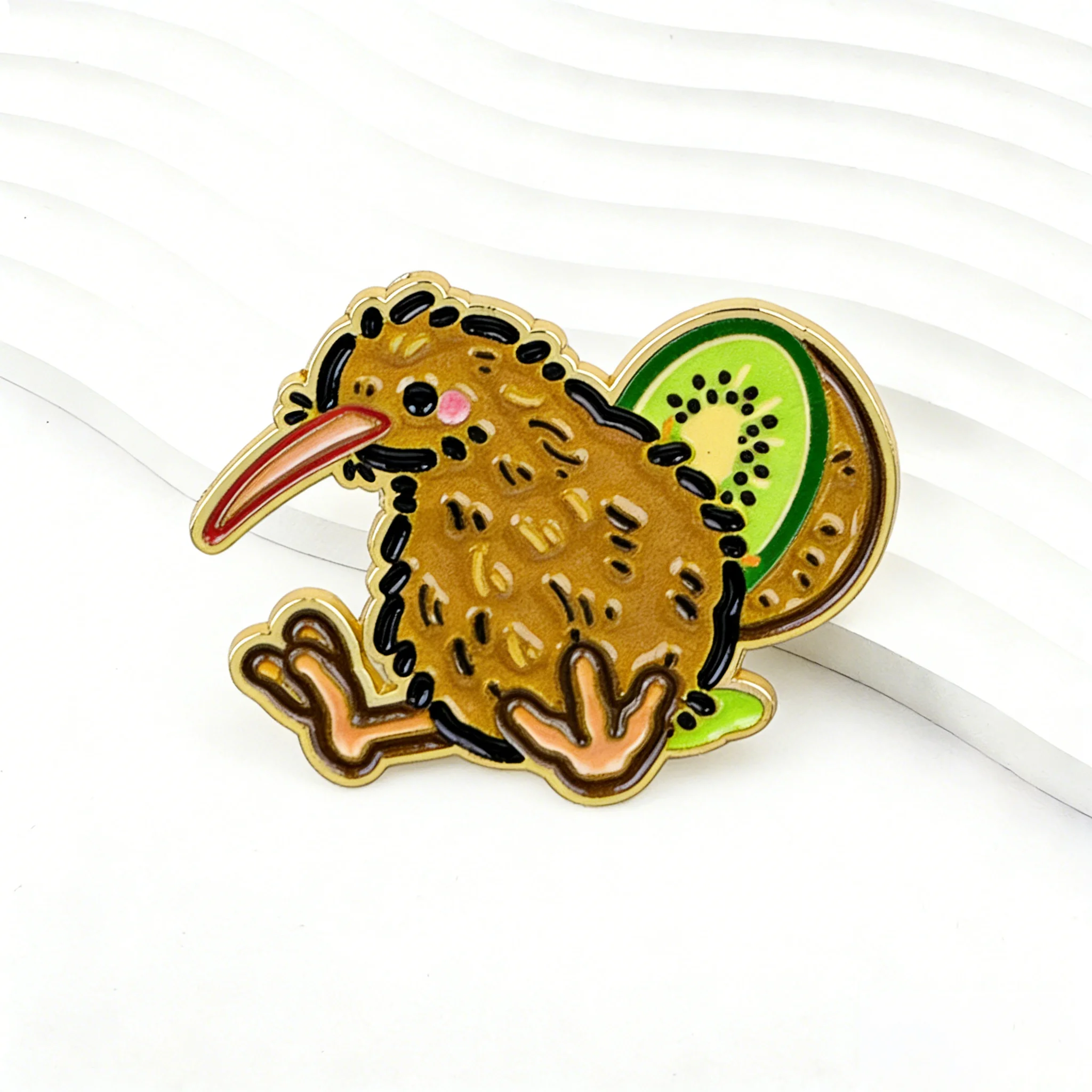 Pins de esmalte de kiwi, broches de pájaros de dibujos animados, insignias divertidas para mochilas, regalos de colección, joyería de animales, accesorios de cosplay