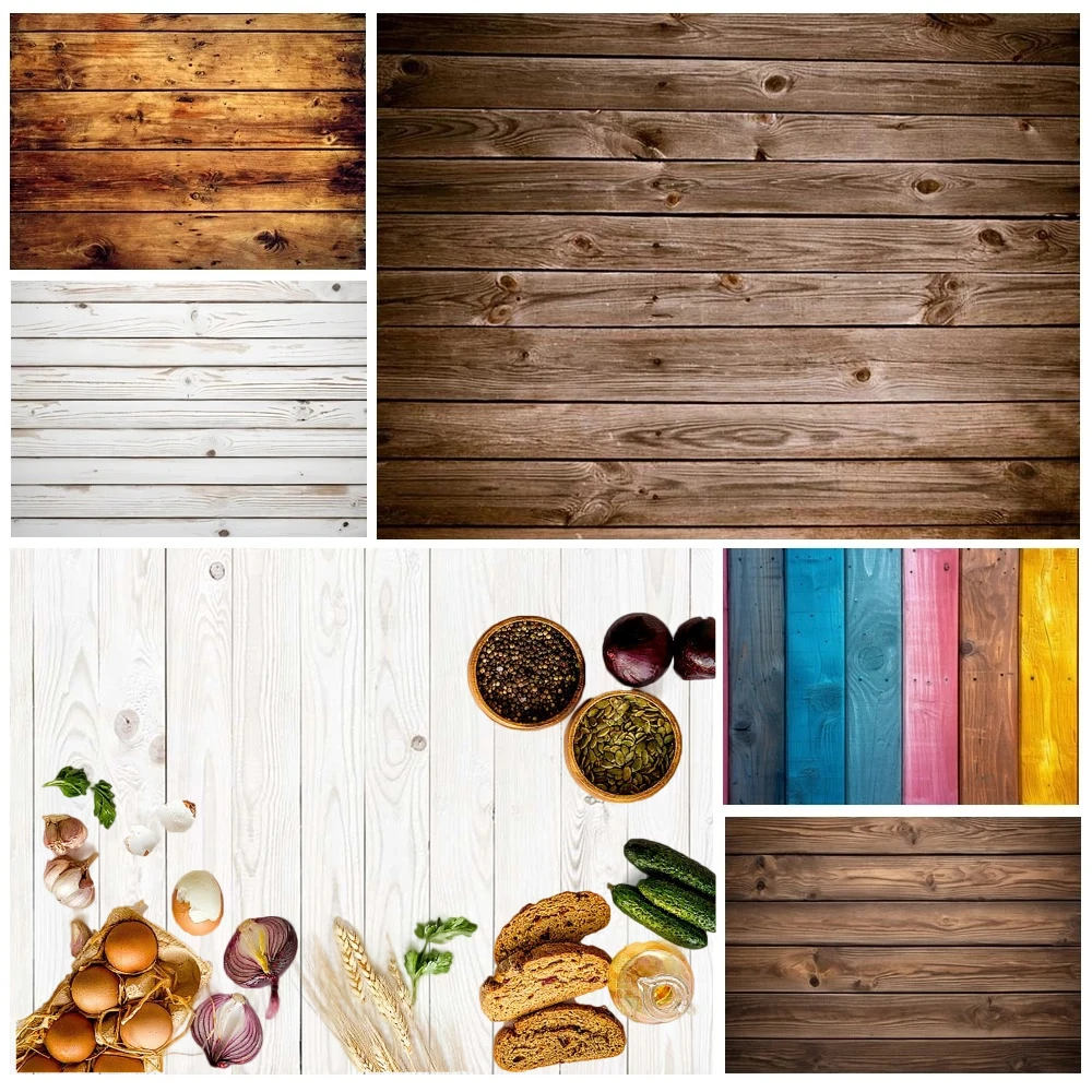 

MOON.QG Background Backdrop Natural Wood Floor Wooden Wallpaper Plank Kids Birthday Party Shooting Props Studio Party Decoration