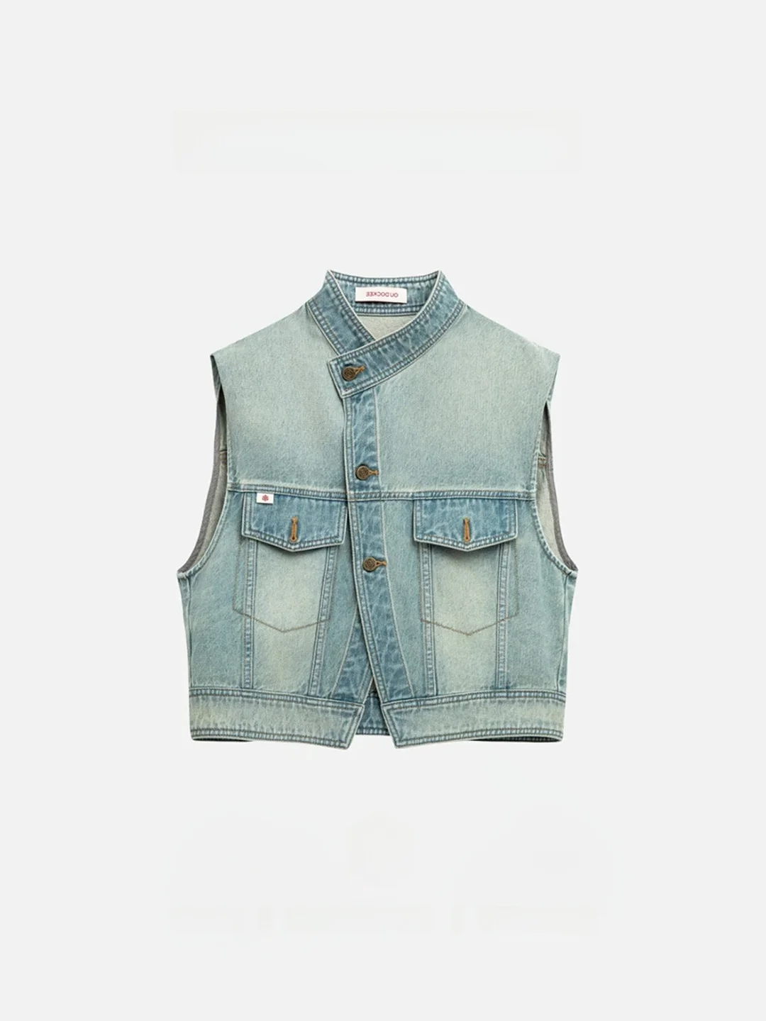 

Oajer Flagip Store Summer Collection Thin Design Korean Sle Versatile Denim Vest Women's Faion op ba Riding