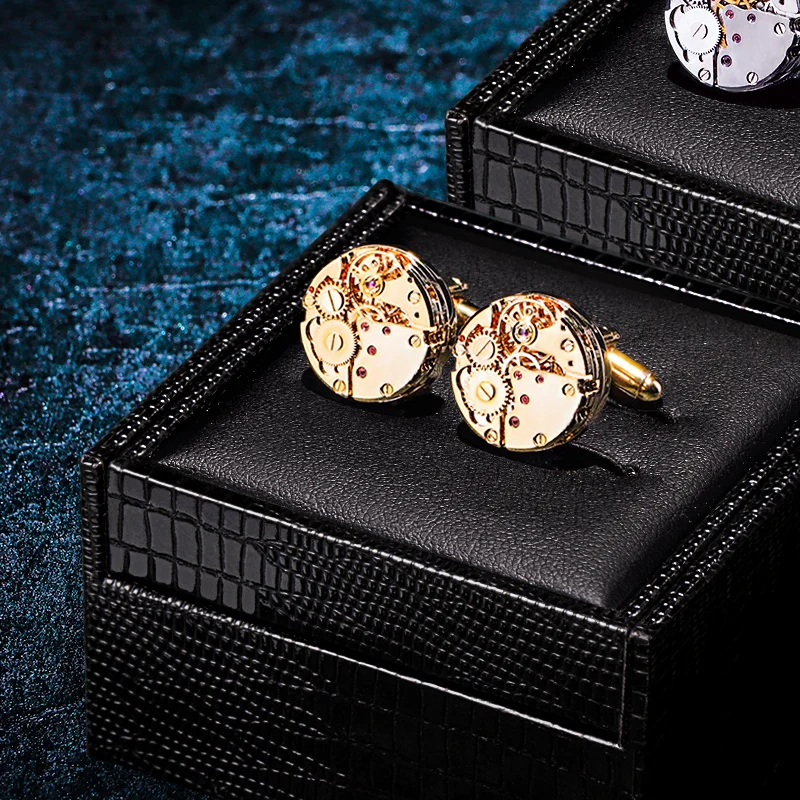KFLK Gold-color mechanical brand high quality men\'s cufflinks wedding gifts cuff links button guests