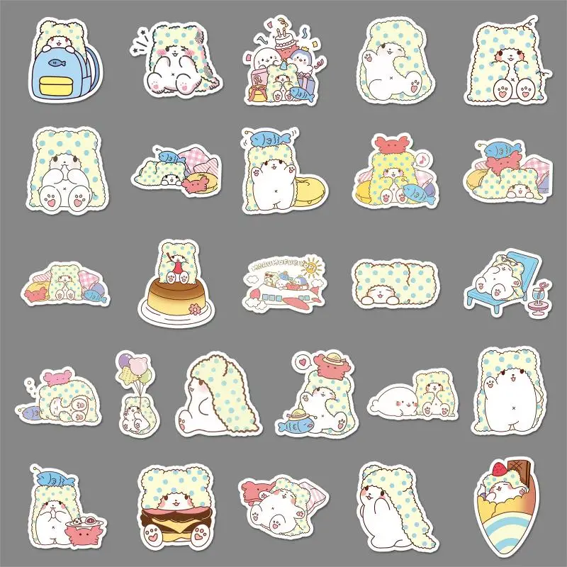 Sanrio Marumofubiyori Sticker Cartoon Desktop Luggage Decoration Cup Sticker Children\'s and Girls\' Festival Anime Theme Gifts