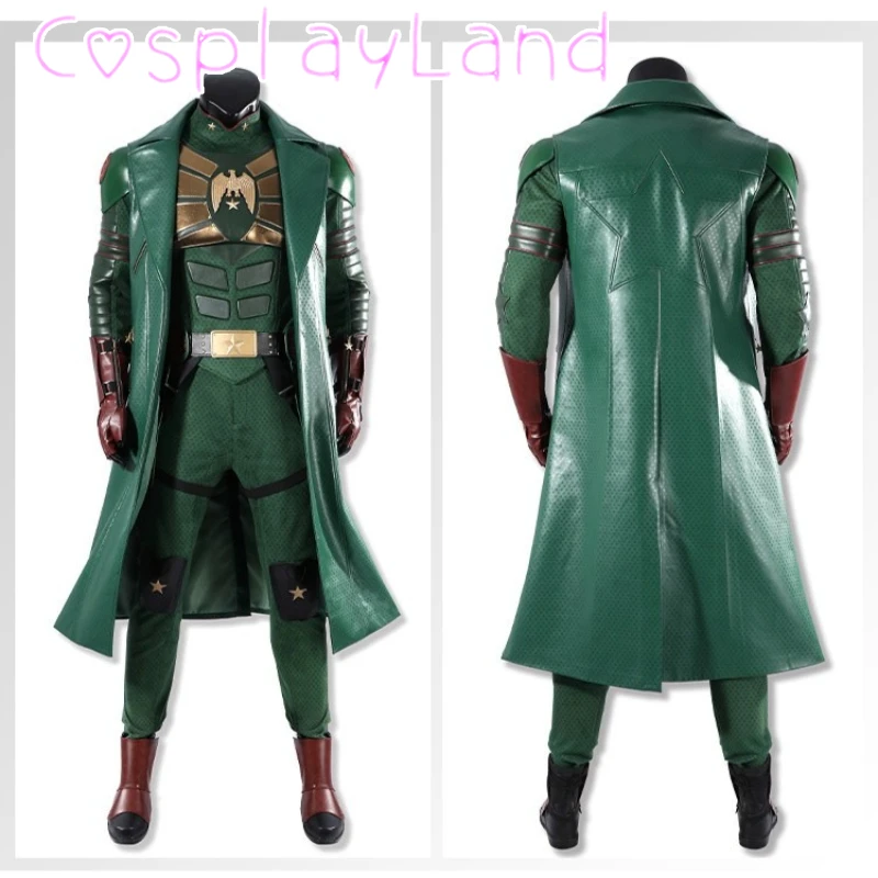

The Boys Soldier Boy Cosplay Costume Coat Top Pants Outfit Full Set Green Men Suit Halloween Comic Con Battle Suit Custom Made