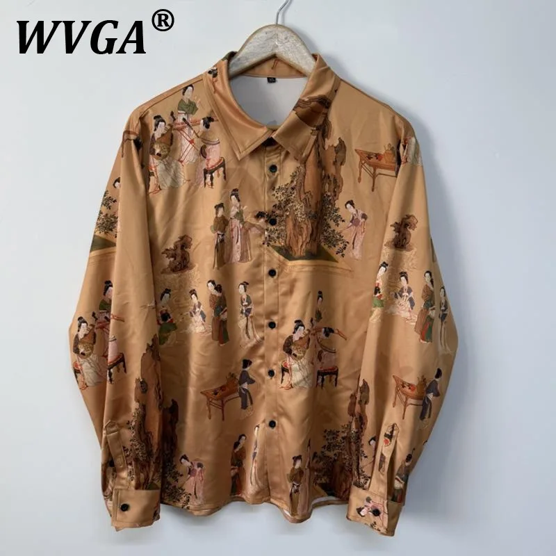 

WVGA весна осень новый мужской уличный принт дизайн китайский шикарный элегантные рубашки с длинными рукавами нишевая модная повседневная рубашка Ins W10254