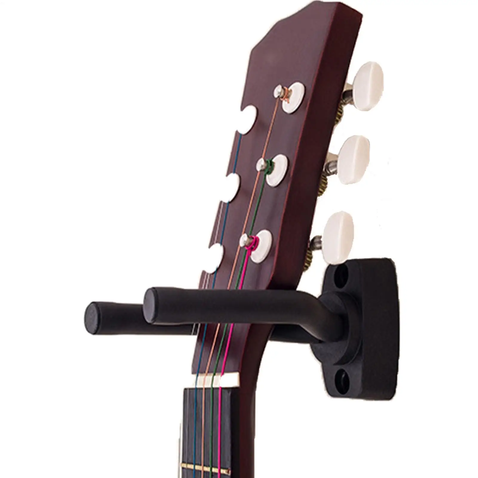Heavy-Duty Black Guitar Wall Mount Space-Saving Stand For Acoustic & Electric Guitars, Easy Install, Sturdy Alloy