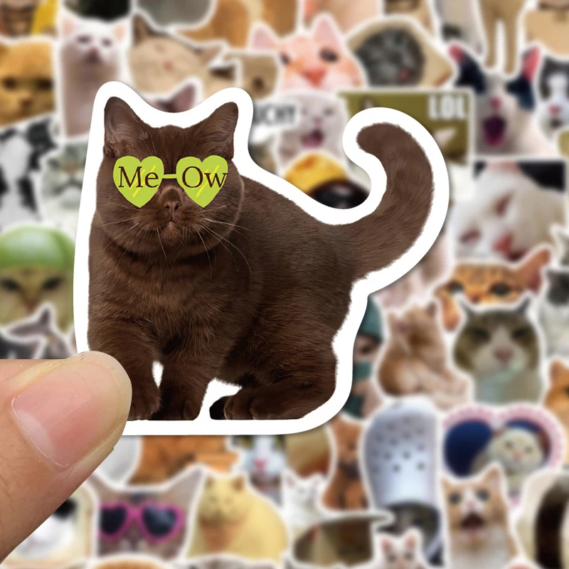 100 قطعة Kawaii القط المزاج ميمي ملصقات الحيوانات الجمالية الزخرفية دفتر القرطاسية اللوازم المدرسية الكتابة على الجدران الشارات الاطفال اللعب