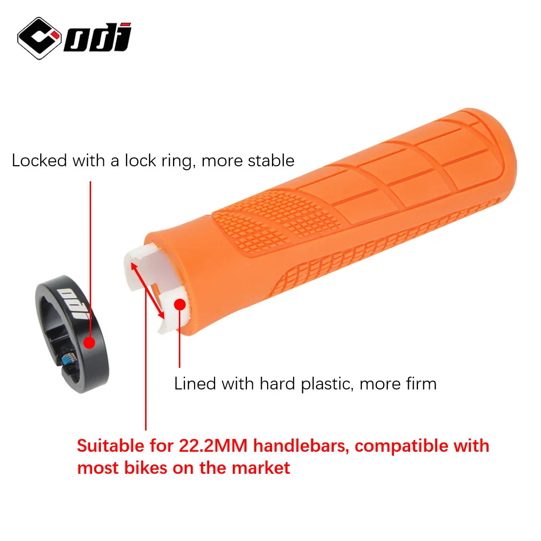 ODI Rubber Handlebar Grips MTB Lock-on Grip Shockproof Non-slip Mountain/Road Bike Handle Cover Folding Balance Bike Accessories