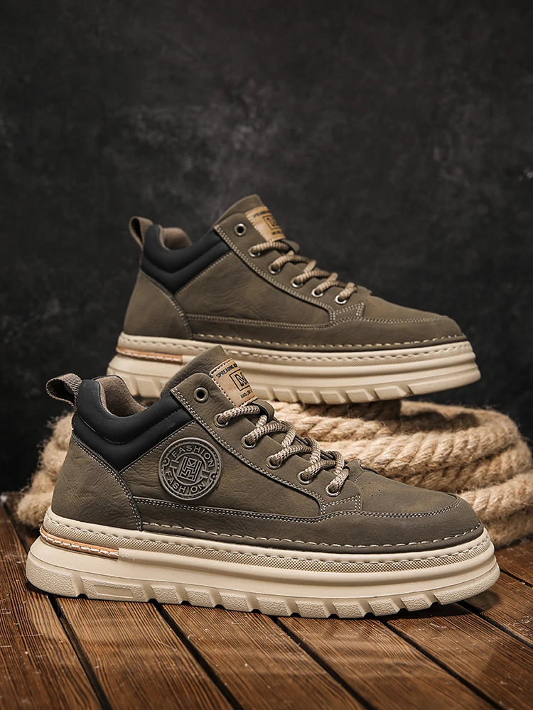 

Men's Platform shoes Fashion Casual Desert Trendy Versatile Non-slip Sports New Comfortable Hiking Shoe Work Boot