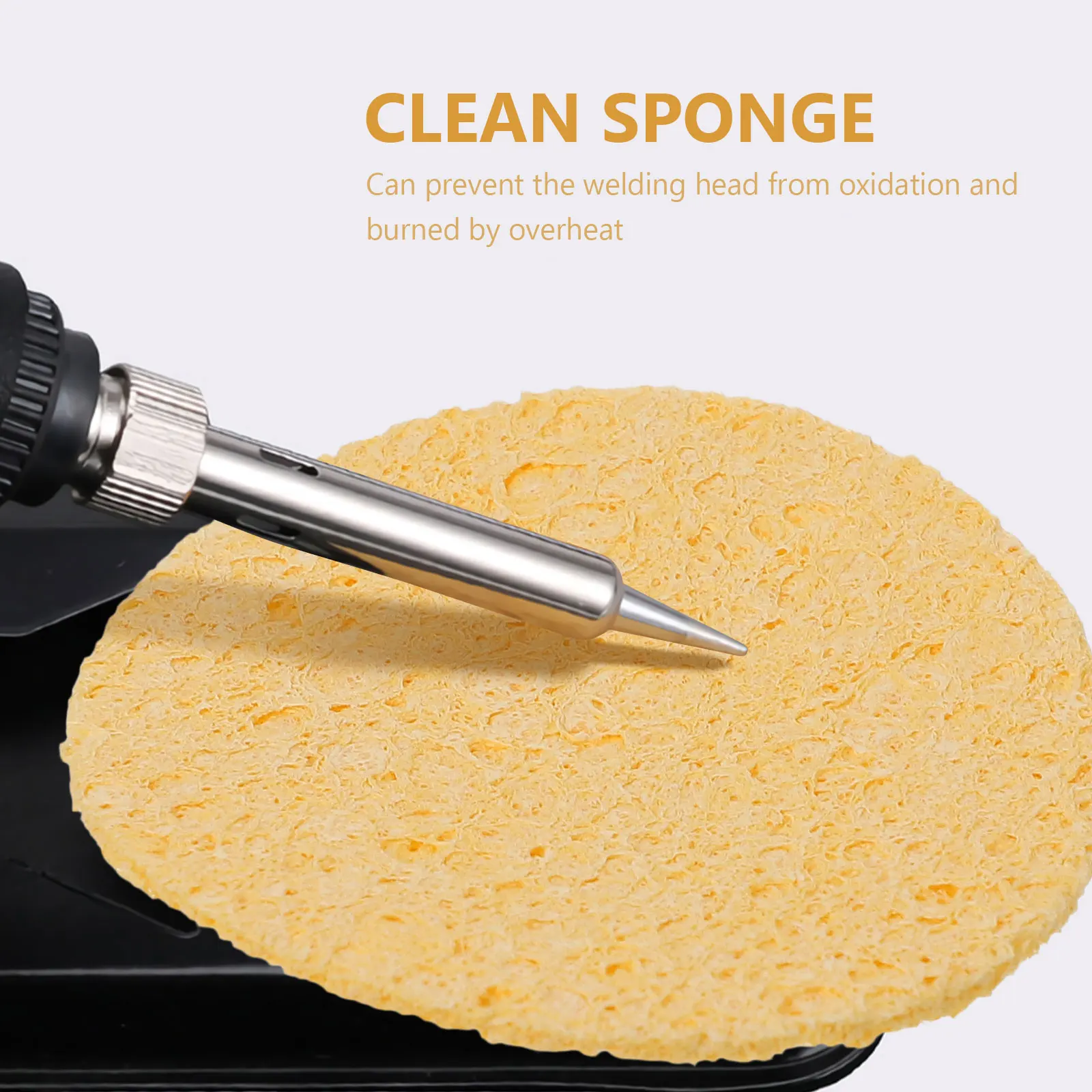 

50Pcs Solder Tip Cleaning Sponge Lightweight Portable Welding Clean Tool for Oxidation Prevention Residue Removal High Temp