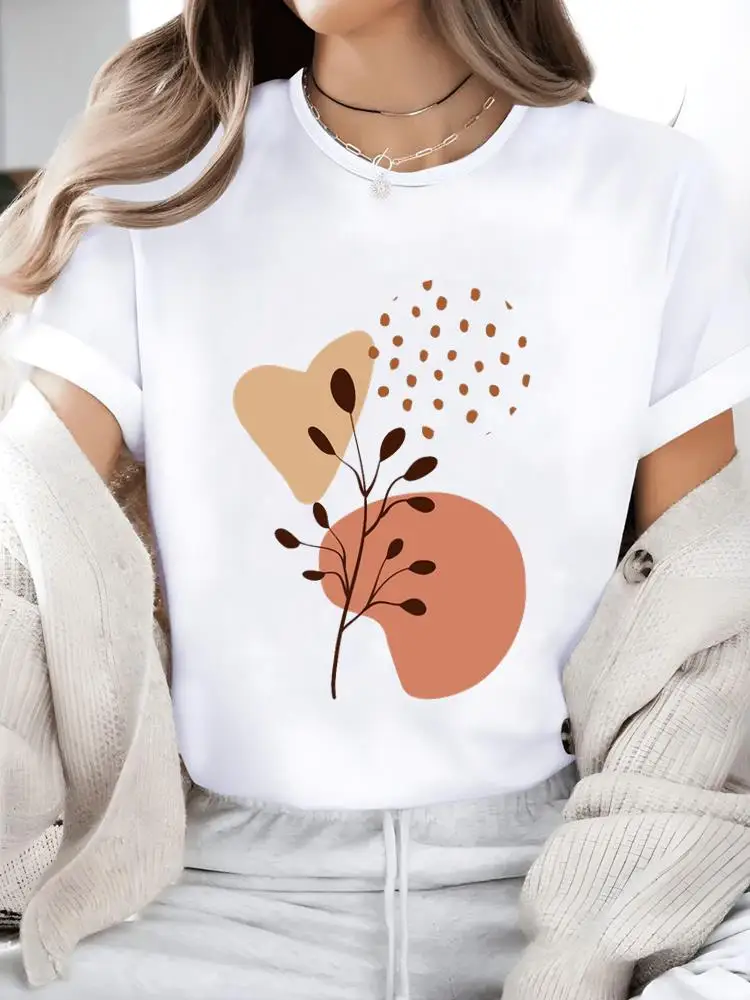 

90-е годы Trend Cute Plant Женская повседневная женская футболка Женская футболка с графическим принтом Модная одежда с принтом Белые футболки с коротким рукавом и круглым вырезом