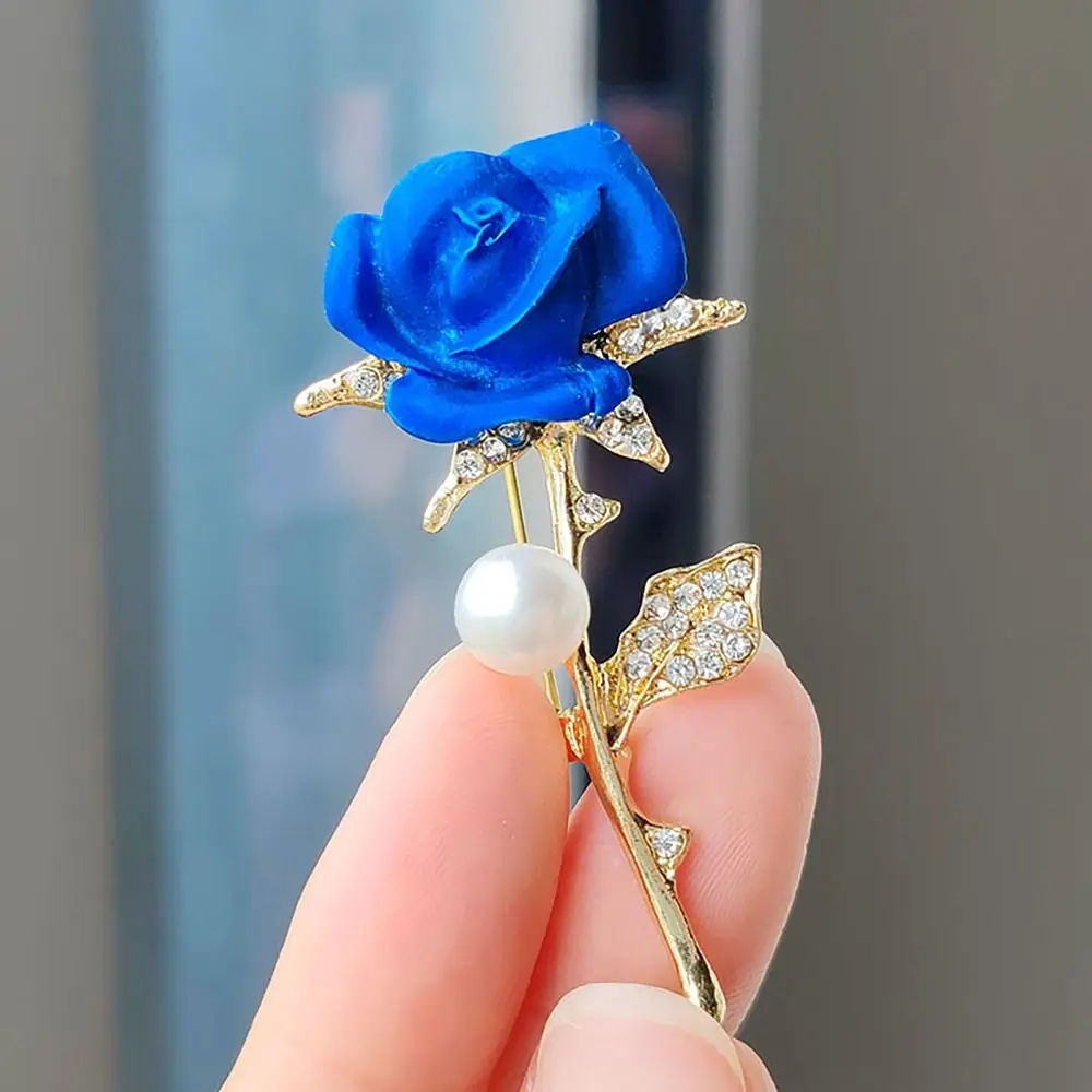 

Shiny 3D Flower Tulip Rose Brooch Rhinestone Jewelry Accessories Breast Pin Blouse Brooch Pin Women