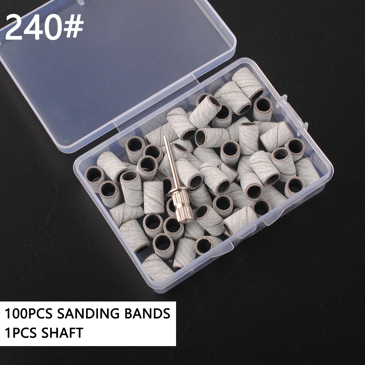 100 個サンディングバンドと 1 個金属シャフトセットネイルドリルビットマニキュアジェル角質カルスカッタードリルビットを削除するため